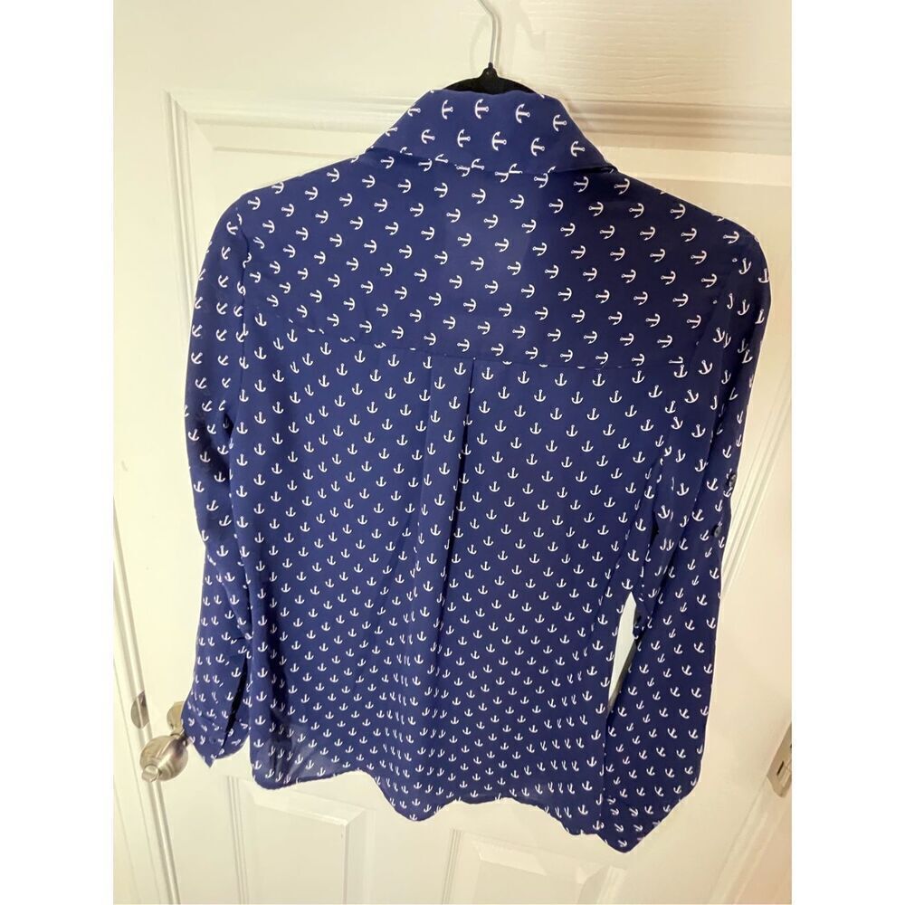 Express women’s the portifino shirt blue anchors XS - Picture 2 of 6